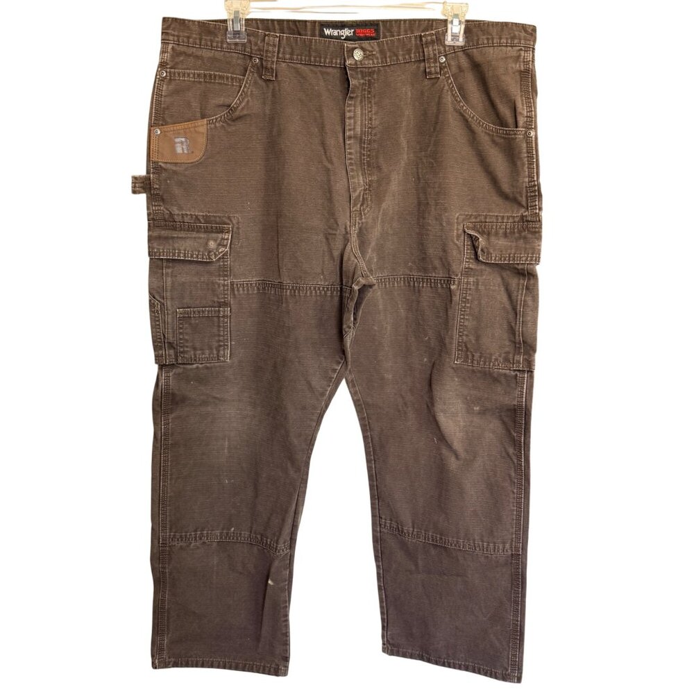 Wrangler Riggs Workwear Mens 42x30 Brown Cotton Cargo Ripstop Pants